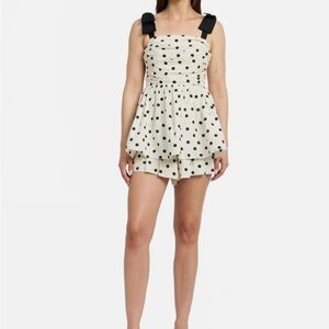 En Saison Black and White Polka Dot Romper
